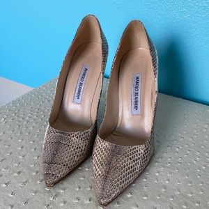 Manolo Snakeskin Pumps